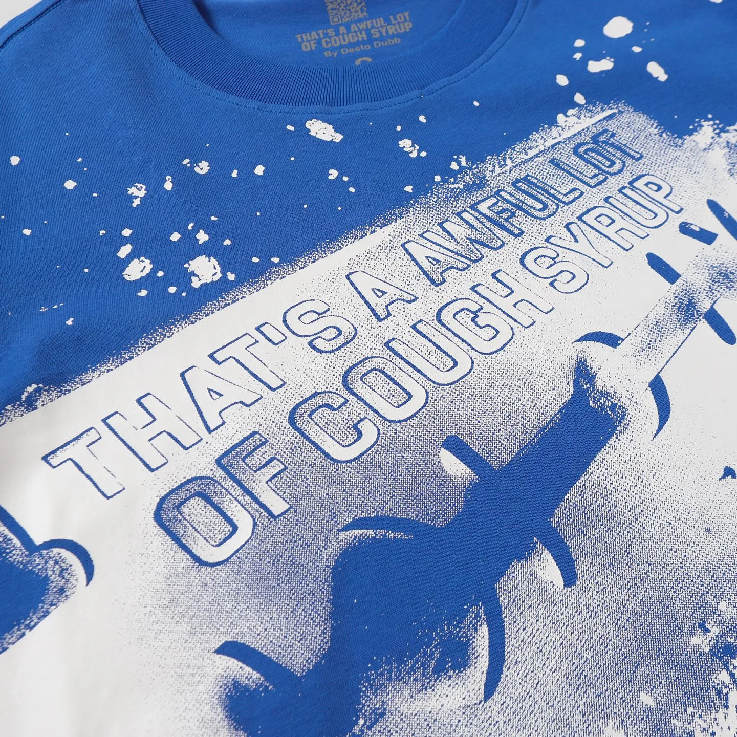 #kleinblue｜That's A AWFUL LOT OF COUGH SYRUP In Stock Real shot American simple trendy brand loose casual T-shirt Fabric (fabric): 32 counts Weight combed double yarn pure cotton Sizes (size): S-M L X L Color (colour): Klein Blue